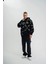 Polızeı Premium Kalite Kapşonlu Varak ve Pano Baskılı Sweatshirt - Siyah 2