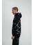 Polızeı Premium Kalite Kapşonlu Varak ve Pano Baskılı Sweatshirt - Siyah 3