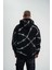 Polızeı Premium Kalite Kapşonlu Varak ve Pano Baskılı Sweatshirt - Siyah 4