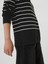 Kadın Siyah Dokulu Çizgili Bisiklet Yaka Kazak 3