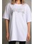 Unisex Taş Desenli Oversize T-Shirt - Beyaz 2