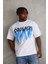 Unisex Baskılı Oversize T-Shirt - Beyaz 1
