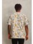 Unisex Oversize Baskılı Bisiklet Yaka T-Shirt - Gri 2