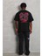 Unisex Oversize Baskılı Bisiklet Yaka T-Shirt - Siyah 2
