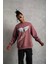 Erkek Güvercin Baskılı Sweatshirt - Gül Kurusu 4
