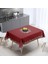 Kırmızı Mini Kozalak Detaylı Masa Örtüsü- Ince Keten Uluslararası Yıkama ve Solmama Sertifikası 1