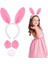 Pembe Tavşan Kostüm Seti – Taç, Papyon, Ponpon (12’li Paket) 2