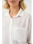 Kadın BDART Cepli, Salaş Fit Keten Karışım Butonlu Gömlek Beyaz 5