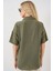 Kadın BDART Cepli, Salaş Fit Keten Karışım Butonlu Gömlek Haki Yeşil 6