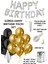 Happy Birthday Folyo Set Gold Gümüş Balon Parti Doğum Günü Süsleme Seti 2