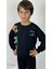 Matu Kids Erkek Çocuk Siyah Minecraft Baskılı 3 Iplik Alt Üst 2'li Eşofman Takım 4
