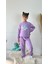 Matu Kids Lila Renk Paten Baskılı 3 Iplik Alt Üst 2'li Kız Çocuk Eşofman Takım 3-10 Yaş 4