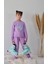 Matu Kids Lila Renk Paten Baskılı 3 Iplik Alt Üst 2'li Kız Çocuk Eşofman Takım 3-10 Yaş 1