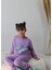 Matu Kids Lila Renk Paten Baskılı 3 Iplik Alt Üst 2'li Kız Çocuk Eşofman Takım 3-10 Yaş 6
