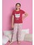 Faryakids Pamuklu Kısa Kollu Kedi Desenli Kız Çocuk Pijama Takımı 2