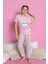 Faryakids Pamuklu Kısa Kollu Kedi Desenli Kız Çocuk Pijama Takımı 2