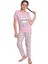 Faryakids Pamuklu Kısa Kollu Kedi Desenli Kız Çocuk Pijama Takımı 4