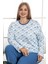 X-Dreamy Büyük Beden Pamuklu Desenli Uzun Kollu Pijama Takımı 2