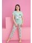 Faryakids Pamuklu Kısa Kollu Kedi Desenli Kız Çocuk Pijama Takımı 2