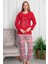 Pamuklu Desenli 2 Iplik Şardonlu Kalın Uzun Kollu Pijama Takımı 1