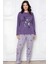 Pamuklu Desenli 2 Iplik Şardonlu Kalın Uzun Kollu Pijama Takımı 1