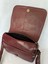 Hakiki Kuzu Derisi Bordo Dikişli Kapak Bayan Omuz Çantası 23X16X6 4