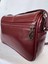 Hakiki Kuzu Derisi Bordo Dikişli Kapak Bayan Omuz Çantası 23X16X6 3
