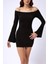 Volan Kol Straplez Mini Elbise 6