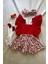 Kız Bebek Karpuz Desenli Salopet Bandana ve Keçeli Çorap 3'lü Set 1