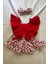 Kız Bebek Karpuz Desenli Salopet Bandana ve Keçeli Çorap 3'lü Set 2