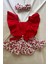 Kız Bebek Karpuz Desenli Salopet Bandana ve Keçeli Çorap 3'lü Set 4