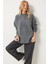 Yumuşak Dokulu Oversize Triko Kazak LPF0063 Antrasit 1