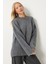 Yumuşak Dokulu Oversize Triko Kazak LPF0063 Antrasit 2