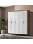 Atlantik Çam-Beyaz 5 Kapaklı Mdf Gardırop - Genç Odası -Giysi Dolabı 5