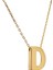 - 14 Ayar D Harfli Hayalet Zincirli Altın Kolye 2