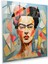 Frida Kahlo Cam Tablosu - Frida Kahlo Duvar Dekorasyonu Kübist Ilhamlı Sanat Eseri Açılar 1
