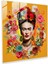 Frida'nın Bilgelik Cam Tablosu - Frida Kahlo Çiçek Motifleri Cam Sanatı Duvar Dekorasyonu 1