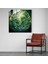 Uyumlu Yeşil Çam Cam Tablo - Sarılan Dallar Duvar Sanatı - Yeşil Çam Duvar Dekorasyonu Uyumlu Sanat 2