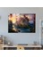 Muhteşem Kale Cam Tablo - Ortaçağ Modern Sanat Rönesans Esintili Resim Günbatımı 3