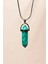 Turkuaz Doğal Taşı Zincirli El Yapımı Kolye Uç: 3 cm Zincir: 20 cm Kutulu 4