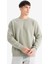 Relax Fit Bisiklet Yaka Kalın İçi Yumuşak Tüylü Basic Düz Sweatshirt T5139AZ25AU 4