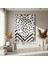 Soyut Siyah Beyaz Zigzag ve Nokta Desenli Modern Sanat Tablosu 4