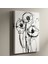 Soyut Siyah Beyaz Çiçek Desenli Modern Sanat Tablosu 1
