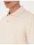 Erkek Bej Slim Fit Kıvrılmaz Polo Yaka Basic Pike Sweatshirt 50314048-VR011 6