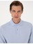 Erkek Açık Mavi Slim Fit Kıvrılmaz Polo Yaka Basic Pike Sweatshirt 50314048-VR003 2