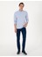 Erkek Açık Mavi Slim Fit Kıvrılmaz Polo Yaka Basic Pike Sweatshirt 50314048-VR003 4
