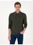 Erkek Koyu Yeşil Slim Fit Kıvrılmaz Polo Yaka Basic Pike Sweatshirt 50314048-VR079 1