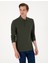 Erkek Koyu Yeşil Slim Fit Kıvrılmaz Polo Yaka Basic Pike Sweatshirt 50314048-VR079 3