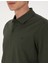 Erkek Koyu Yeşil Slim Fit Kıvrılmaz Polo Yaka Basic Pike Sweatshirt 50314048-VR079 6