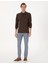 Erkek Koyu Kahverengi Slim Fit Kıvrılmaz Polo Yaka Basic Pike Sweatshirt 50314048-VR084 4